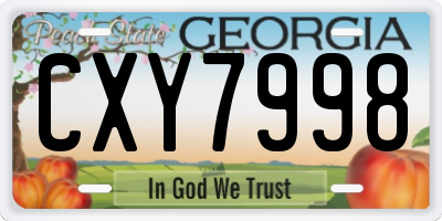 GA license plate CXY7998