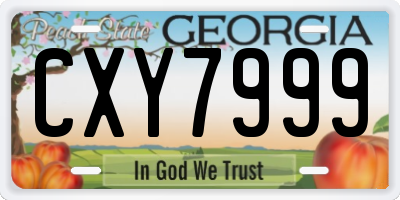 GA license plate CXY7999