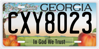 GA license plate CXY8023