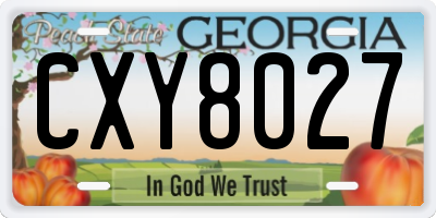 GA license plate CXY8027