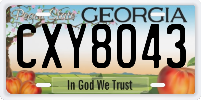GA license plate CXY8043