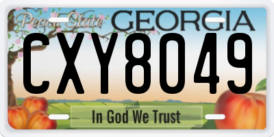 GA license plate CXY8049