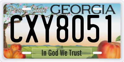 GA license plate CXY8051