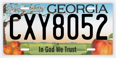GA license plate CXY8052