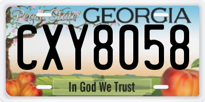 GA license plate CXY8058