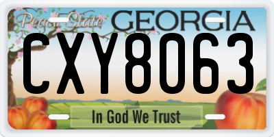GA license plate CXY8063