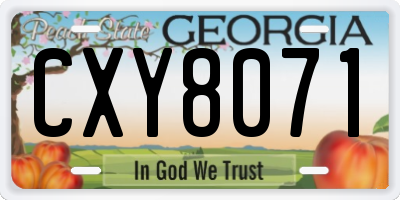 GA license plate CXY8071