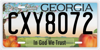 GA license plate CXY8072