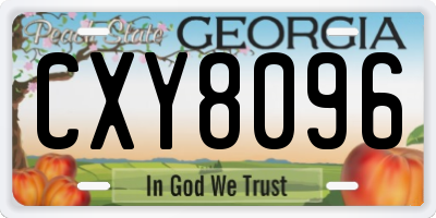 GA license plate CXY8096