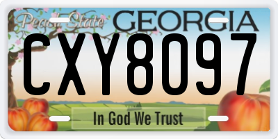 GA license plate CXY8097