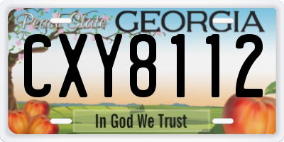GA license plate CXY8112