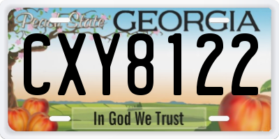 GA license plate CXY8122