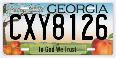 GA license plate CXY8126