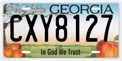 GA license plate CXY8127
