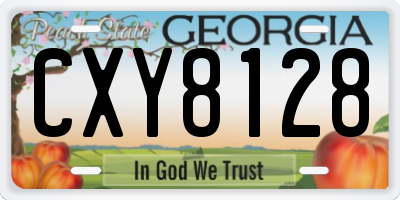 GA license plate CXY8128