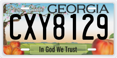 GA license plate CXY8129