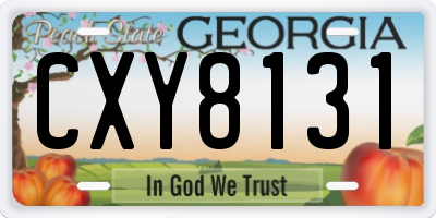 GA license plate CXY8131