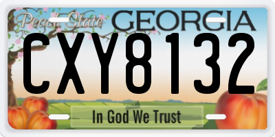 GA license plate CXY8132
