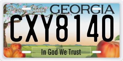 GA license plate CXY8140