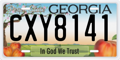 GA license plate CXY8141