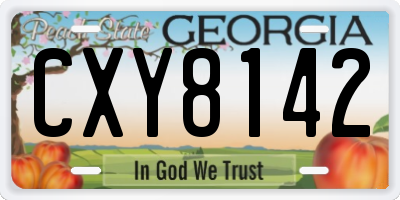 GA license plate CXY8142