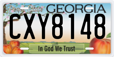 GA license plate CXY8148