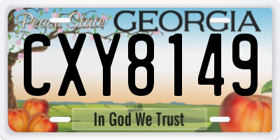 GA license plate CXY8149