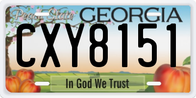 GA license plate CXY8151