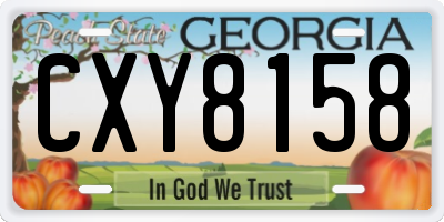 GA license plate CXY8158
