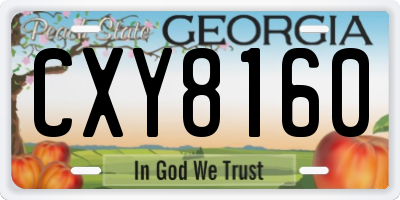 GA license plate CXY8160