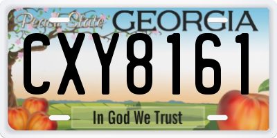 GA license plate CXY8161