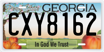GA license plate CXY8162