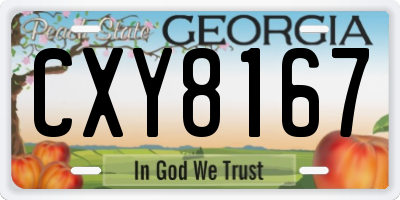 GA license plate CXY8167