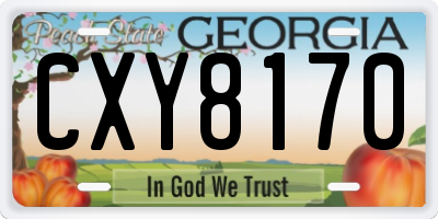GA license plate CXY8170
