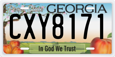 GA license plate CXY8171