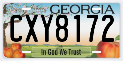 GA license plate CXY8172