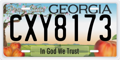 GA license plate CXY8173
