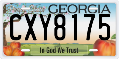 GA license plate CXY8175