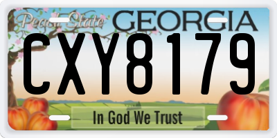 GA license plate CXY8179