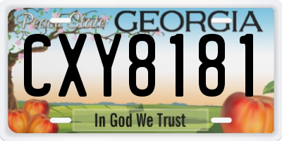 GA license plate CXY8181