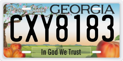 GA license plate CXY8183