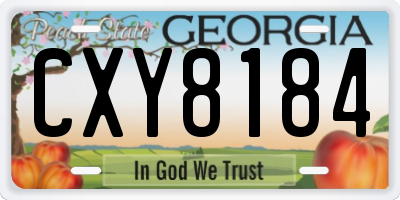 GA license plate CXY8184