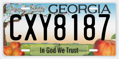 GA license plate CXY8187