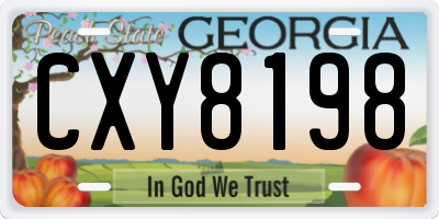GA license plate CXY8198