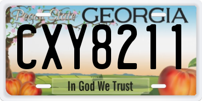 GA license plate CXY8211