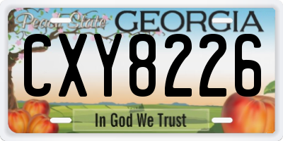GA license plate CXY8226