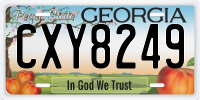 GA license plate CXY8249