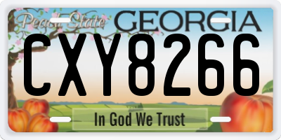 GA license plate CXY8266
