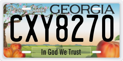GA license plate CXY8270