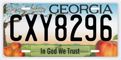 GA license plate CXY8296